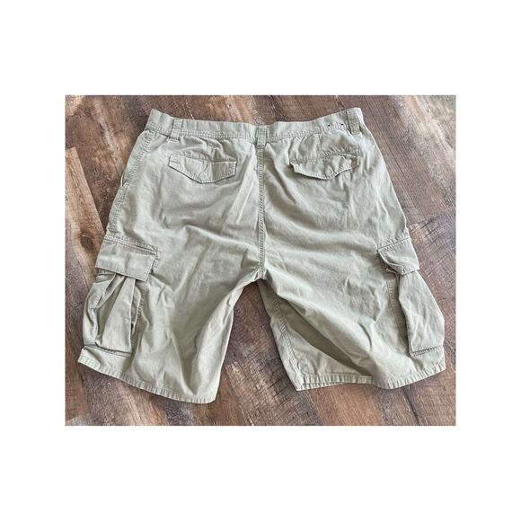 Lr Geans 100% Cotton men's khaki cargo shorts 42 - Picture 2 of 9